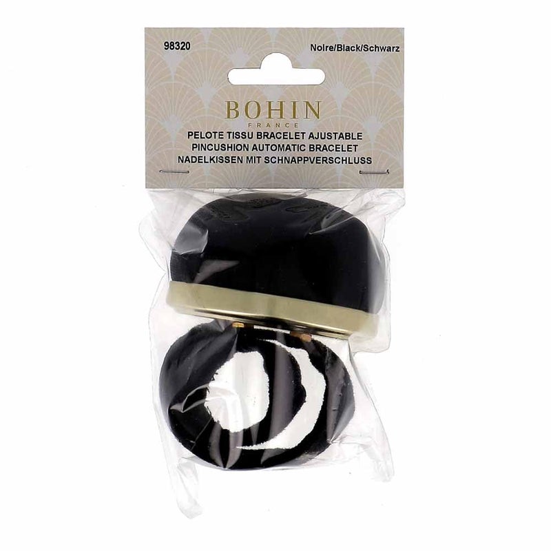 Bohin Adjustable Snap Bracelet, Black Sewing Pin Cushion - Image 5